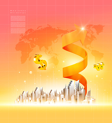 PSD 편집이미지 화살표 세계지도 비즈니스 그래프 사람없음 건물 노란색 달러 주황색 도시 원화 상승 전략 이미지편집 건축물 컬러 컨셉 지도 돈 세계 파일형식