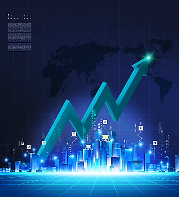 PSD 편집이미지 화살표 세계지도 비즈니스 그래프 사람없음 건물 도시 남색 상승 꺾은선 이미지편집 건축물 선 컬러 컨셉 지도 세계 파일형식