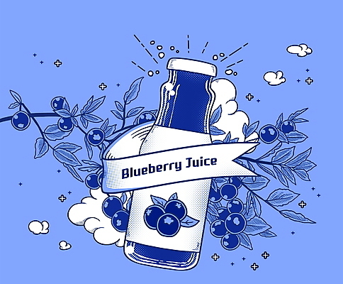 PSD 구름 리본 잎 일러스트 나뭇잎 사람없음 파란색 나뭇가지 블루베리 블루베리주스 음료수병 국내일러스트 자연요소 나무 식물 컬러 과일 과일주스 병_담는 파일형식