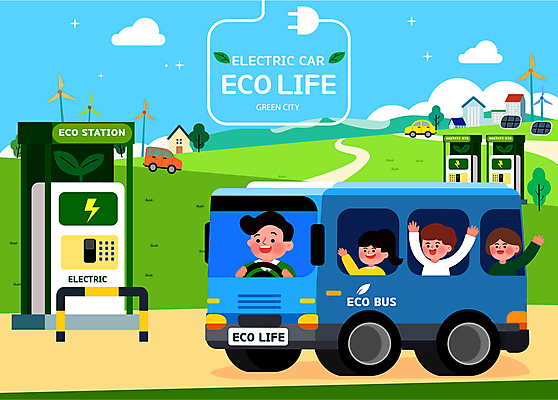 구름 여자 남자 어린이 일러스트 자동차 나뭇잎 버스 여러명 상반신 성인 건물 초록색 파란색 손들기 만세 운전 풍력에너지 승차 에코 친환경 집열판 에코라이프 전기자동차 충전기 충전소 국내일러스트 AI파일 자연요소 라이프스타일 건축물 육상교통 컬러 다수 잎 모션 대중교통 사람 환경 기계 그린에너지 태양에너지 충전 파일형식 벡터