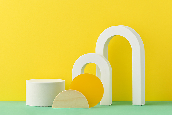 포토 JPG 스튜디오촬영 백그라운드 실내 사람없음 오브젝트 모던 아치 원기둥 단상 노란배경 입체도형 포디움 목업 카피스페이스 초록배경 국내포토 도형 내부 초록색 노란색 공백 무대 원형 입체 파일형식