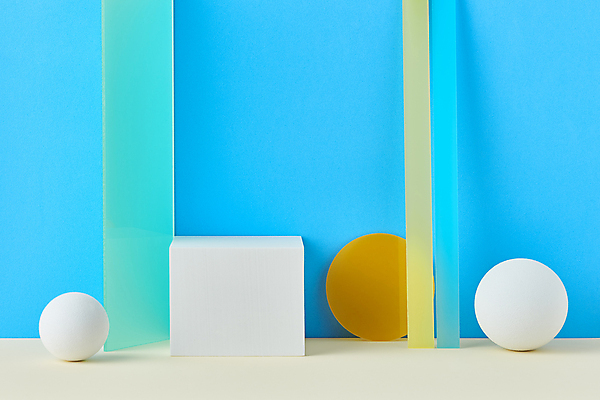 포토 JPG 스튜디오촬영 하늘색 백그라운드 실내 사람없음 사각형 원형 오브젝트 모던 파란배경 정사각형 입체도형 목업 아크릴 카피스페이스 국내포토 도형 재질 내부 파란색 공백 입체 파일형식