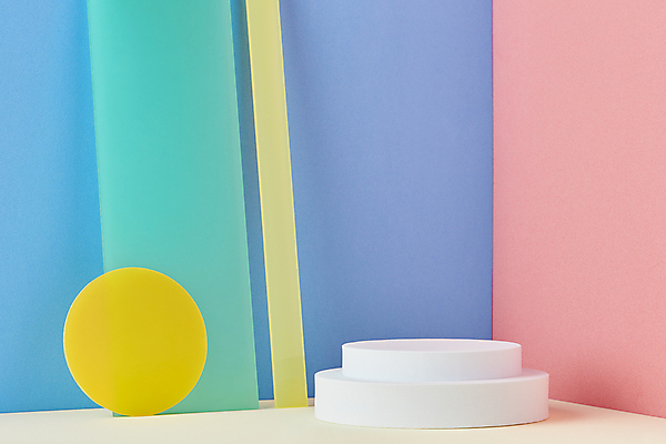 포토 JPG 스튜디오촬영 백그라운드 실내 사람없음 컬러풀 사각형 원형 오브젝트 모던 단상 입체도형 포디움 목업 아크릴 카피스페이스 국내포토 도형 컬러 재질 내부 공백 무대 입체 파일형식