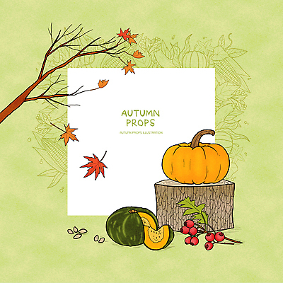 PSD 단풍 라인일러스트 일러스트 호박 프레임 사람없음 연두색 가을 나뭇가지 통나무 나무밑둥 단호박 산사열매 프레임일러스트 국내일러스트 나무 계절 열매 잎 채소 초록색 파일형식