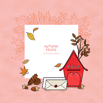 PSD 열매 분홍색 단풍 낙엽 라인일러스트 일러스트 편지봉투 프레임 사람없음 우체통 가을 나뭇가지 편지 우편물 도토리 솔방울 프레임일러스트 국내일러스트 나무 식물 계절 컬러 잎 봉투 견과류 파일형식