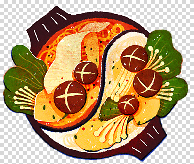 편집 편집이미지 채소 누끼 사람없음 중식 냄비 두부 팽이버섯 표고버섯 PNG 훠궈 편집소스 맛있는 음식 버섯 솥 파일형식