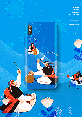 전신 PSD 편집이미지 전통 여자 남자 꽃 백그라운드 연주 모바일 산 불꽃놀이 앉기 여러명 성인 파란색 한복 풍물놀이 북 장구 징 농악대 상모돌리기 성인만 스마트폰케이스 이미지편집 식물 한국전통 음악 컬러 다수 모션 놀이 타악기 국악기 국악 사람 스마트폰 전통의상 파일형식