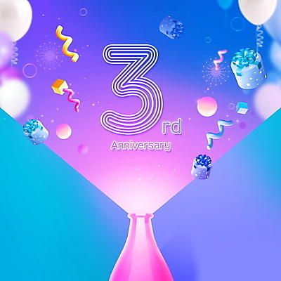 PSD 편집이미지 기념일 분홍색 폭죽 타이포그라피 사람없음 파란색 선물상자 빛 숫자 원형 병 육면체 네온 풍선 입체도형 이미지편집 도형 문자 식기 컬러 선물 이벤트 상자 입체 파일형식