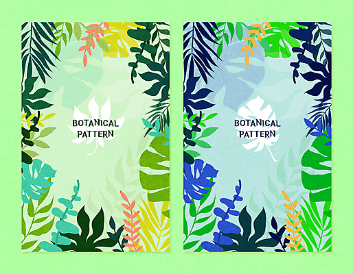 식물 실루엣 하늘색 일러스트 프레임 사람없음 연두색 패턴백그라운드 야자수잎 프레임일러스트 보테니컬아트 국내일러스트 AI파일 백그라운드 잎 패턴 촬영기법 초록색 파란색 파일형식 벡터