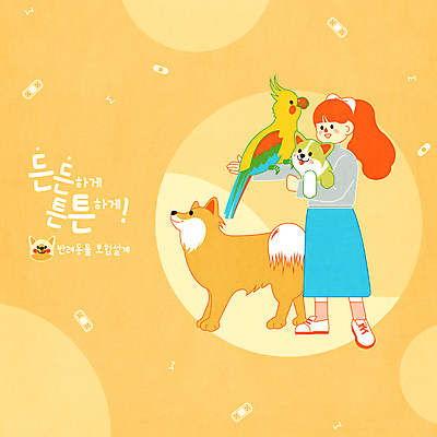 전신 PSD 여자 반려견 여러마리 일러스트 안기 건강 한명 서기 성인 타이포그라피 반려동물 노란색 반창고 강아지 앵무새 애완조 성인여자한명만 동물보험 국내일러스트 동물 문자 1 컬러 다수 모션 조류 사람 의료용품 개 보험 여자한명만 성인여자만 파일형식
