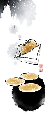 PSD 종이 겨울 일러스트 캘리그라피 붓터치 산 사람없음 눈 겨울음식 겨울간식 번짐 낙관 호떡 겨울풍경 제철음식 국내일러스트 자연요소 계절 음식 날씨 디저트 풍경 제철 파일형식 효과