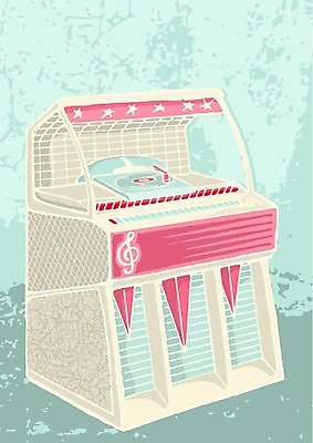 EPS 해외이미지 음악 백그라운드 일러스트 빨간색 파란색 스케치 복고 그런지 해외일러스트 컬러 문화예술 미술 파일형식 벡터 이미지허브