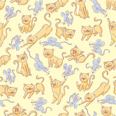 EPS 해외이미지 백그라운드 패턴 일러스트 미술 장식 반려동물 고양이 직물 화려 쥐 타일 해외일러스트 동물 컨셉 무늬 포유류 문화예술 설치류 파일형식 벡터 이미지허브