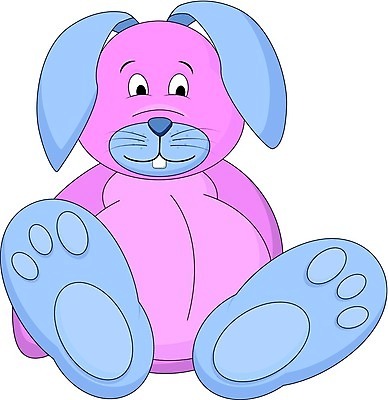 EPS 해외이미지 동물 분홍색 일러스트 포유류 파란색 장난감 토끼 폭식 고립 해외일러스트 컬러 반려동물 파일형식 벡터 이미지허브