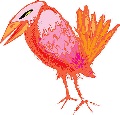 EPS 해외이미지 일러스트 조류 빨간색 위험 무서움 위협 까마귀 해외일러스트 동물 감정 컬러 컨셉 파일형식 벡터 이미지허브