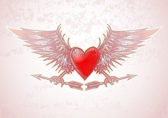 EPS 해외이미지 날개 일러스트 화살 발렌타인데이 사랑 방 하트 깃털 사인 군용 휘장 명패 해외일러스트 모양 감정 데이이벤트 군대 파일형식 벡터 이미지허브