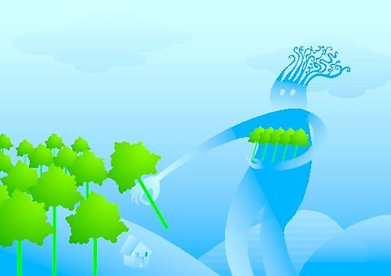 EPS 해외이미지 나무 식물 일러스트 자연 풍경 환경 성장 보호 야간 환경보전 돌봄 해외일러스트 자연요소 컨셉 모션 사회이슈 생태계 파일형식 벡터 이미지허브