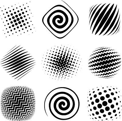 EPS 해외이미지 디자인 실루엣 백그라운드 패턴 곡선 일러스트 추상 나선형 세트 스크린 검은색 소용돌이 흰색 점 변화 인쇄 심볼 질감 왜곡 해외일러스트 선 컬러 컨셉 무늬 촬영기법 회오리 파일형식 벡터 이미지허브
