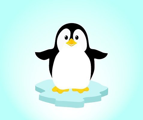 EPS 해외이미지 행복 일러스트 조류 파란색 얼음 검은색 흰색 펭귄 해외일러스트 자연요소 동물 감정 컬러 파일형식 벡터 이미지허브