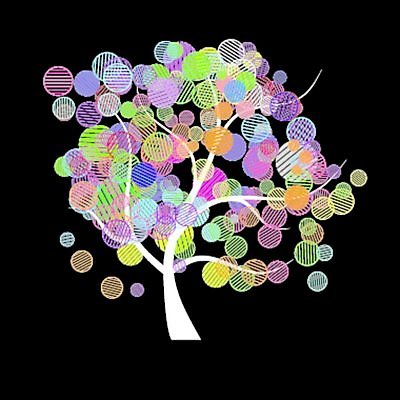 EPS 해외이미지 나무 디자인 꽃 선 잎 일러스트 사람없음 봄 원형 해외일러스트 도형 식물 계절 파일형식 벡터 이미지허브