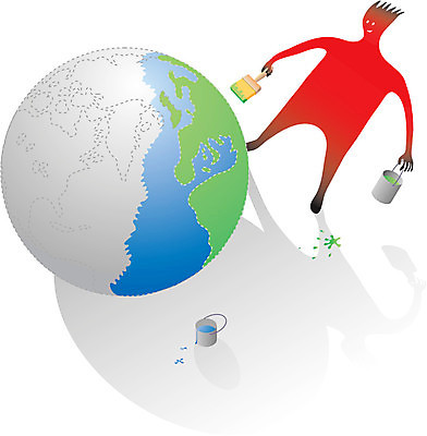 EPS 해외이미지 지구 세계지도 지도 일러스트 컬러풀 지구본 환경 환경보전 화가 해외일러스트 직업 컬러 세계 사회이슈 파일형식 벡터 이미지허브