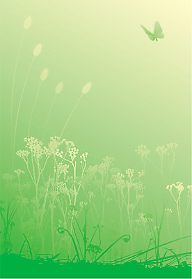 EPS 해외이미지 식물 계절 꽃 나비 백그라운드 일러스트 자연 초록색 정원 허브 유기농 해외일러스트 웰빙 컬러 곤충 생태계 파일형식 벡터 이미지허브