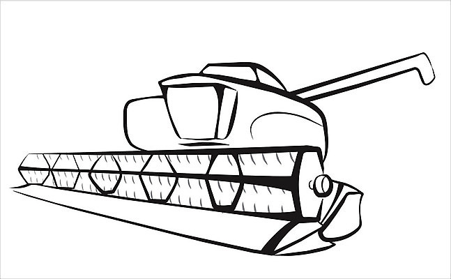 EPS 해외이미지 산업 선 농업 일러스트 농장 검은색 기계 장비 수확 업무 농부 결합 스케치 윤곽 트랙터 엔진 고립 밭일 해외일러스트 직업 컬러 미술 작업 농기계 특수차량 파일형식 벡터 이미지허브