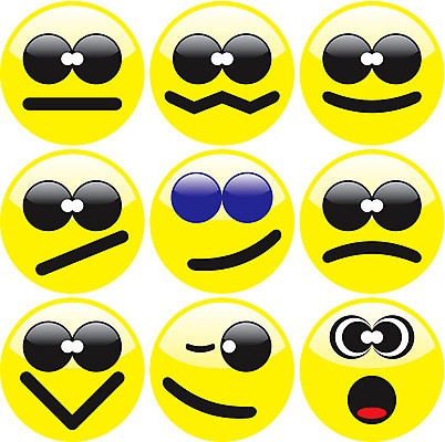 EPS 해외이미지 클립아트 디자인 감정 얼굴 일러스트 미술 미소 컴퓨터 세트 노란색 표현 유머 만화 심볼 사인 그림 클립 이모티콘 해외일러스트 컬러 문화예술 표정 신체부위 전자제품 파일형식 벡터 이미지허브