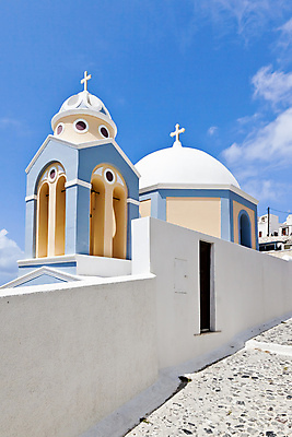 포토 JPG 해외이미지 유럽 십자가 하늘 사람없음 건물 파란색 교회 흰색 그리스 휴양지 산토리니 해외포토 건축물 나라 컬러 종교건축 장소 파일형식 이미지허브