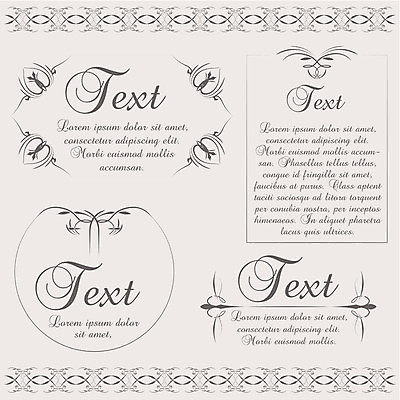 EPS 해외이미지 디자인 영어 일러스트 캘리그라피 프레임 사람없음 세트 빈티지 우아함 고딕 바로크 빅토리아 해외일러스트 문자 컨셉 파일형식 벡터 이미지허브