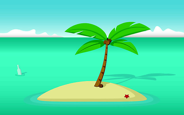 EPS 해외이미지 나무 바다 섬 일러스트 풍경 물 야자수 메시지 코코넛 해외일러스트 자연요소 식물 과일 파일형식 벡터 이미지허브