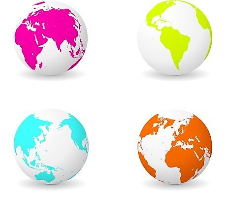EPS 해외이미지 지구 분홍색 지도 오렌지 일러스트 초록색 파란색 세계 글로벌 지구본 3D 행성 흰색 대륙 지리 해외일러스트 컬러 과일 우주 디지털합성 파일형식 벡터 이미지허브