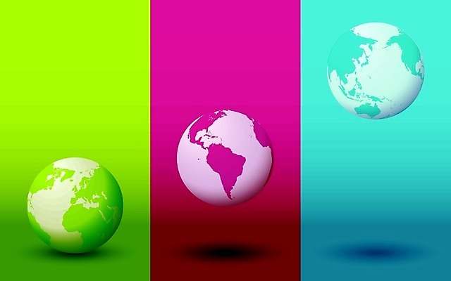 EPS 해외이미지 지구 분홍색 백그라운드 지도 일러스트 초록색 파란색 세계 글로벌 지구본 3D 행성 흰색 대륙 지리 해외일러스트 컬러 우주 디지털합성 파일형식 벡터 이미지허브