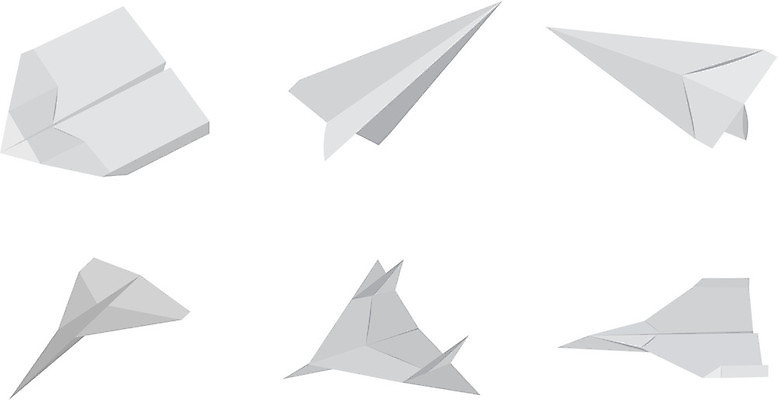 EPS 해외이미지 종이 일러스트 교통시설 비행기 흰색 종이접기 고립 대패 해외일러스트 컬러 교통 항공교통 대중교통 시설 접기 파일형식 벡터 이미지허브