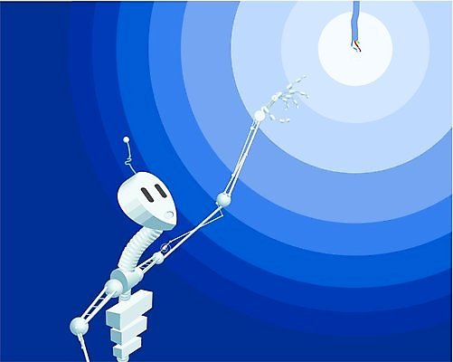 EPS 해외이미지 캐릭터 손 응시 일러스트 파란색 빛 놀람 전선 로봇 어깨 늘이기 벌거벗은 해외일러스트 일러캐릭터 시선 감정 컬러 표정 신체부위 파일형식 벡터 이미지허브