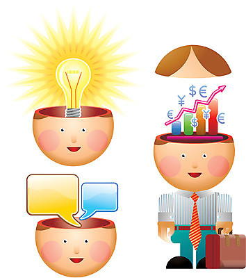 EPS 해외이미지 얼굴 셔츠 일러스트 비즈니스 전구 성공 넥타이 노동자 아이디어 창조 사람 금융 사무실 머리 여행가방 메시지 만화 해외일러스트 직업 잡화 컨셉 상의 가방 신체부위 경제 파일형식 벡터 이미지허브