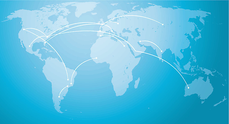 EPS 해외이미지 지도 일러스트 파란색 세계 지구본 대륙 루트 방법 해외일러스트 컬러 파일형식 벡터 이미지허브