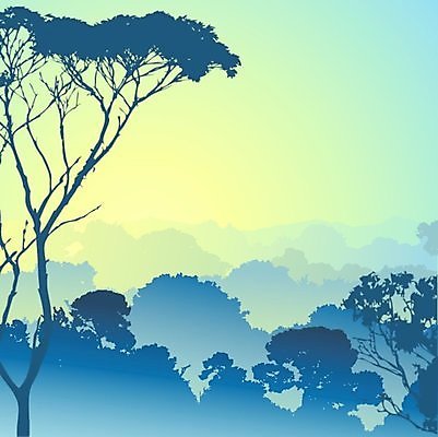 EPS 해외이미지 나무 실루엣 일러스트 사람없음 파란색 숲 해외일러스트 식물 컬러 촬영기법 파일형식 벡터 이미지허브