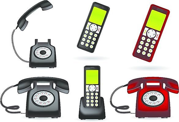EPS 해외이미지 컨셉 일러스트 통신 빨간색 스마트폰 검은색 수확 골동품 연결 전화기 오브젝트 수화기 복고 부름 다이얼 옛날 해외일러스트 컬러 농업 모션 핸드폰 스마트기기 파일형식 벡터 이미지허브
