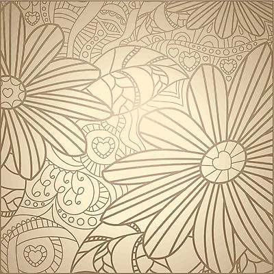 EPS 해외이미지 디자인 꽃 백그라운드 잎 라인일러스트 일러스트 사람없음 하트 우아함 베이지색 스타일 해외일러스트 모양 식물 컬러 컨셉 파일형식 벡터 이미지허브