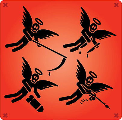 EPS 해외이미지 디자인 실루엣 종교 무기 날개 일러스트 추상 천사 흑백 그래픽 픽토그램 총 죽음 칼 떨어짐 폭탄 심볼 사인 나쁜 해골모형 해외일러스트 컨셉 무늬 촬영기법 모형 폭발물 파일형식 벡터 이미지허브