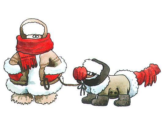 JPG 해외이미지 전신 캐릭터 한마리 컨셉 겨울 털모자 부츠 한명 사람 목도리 코트 잡기 개 목줄 방한용품 털옷 해외일러스트 모자_잡화 1 잡화 옷 계절 신발 포유류 모션 외투 오브젝트 파일형식 반려용품 이미지허브