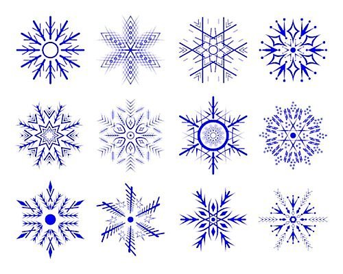 EPS 해외이미지 디자인 겨울 일러스트 눈꽃 사람없음 파란색 세트 눈송이 심볼 해외일러스트 계절 컬러 눈_날씨 파일형식 벡터 이미지허브