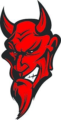 EPS 해외이미지 실루엣 얼굴 스포츠 일러스트 학교 뿔 고등학교 그래픽 빨간색 머리 악마 나쁜 마스코트 해외일러스트 교육 컬러 촬영기법 신체부위 파일형식 벡터 이미지허브