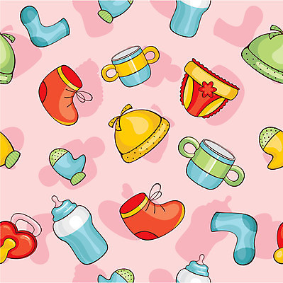 EPS 해외이미지 모자 백그라운드 패턴 일러스트 추상 사람없음 컵 아기용품 노리개젖꼭지 기저귀 아기신발 아기양말 해외일러스트 식기 잡화 신발 무늬 오브젝트 파일형식 벡터 이미지허브