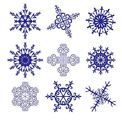 EPS 해외이미지 디자인 겨울 일러스트 눈꽃 사람없음 파란색 세트 눈송이 심볼 해외일러스트 계절 컬러 눈_날씨 파일형식 벡터 이미지허브