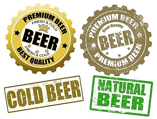 EPS 해외이미지 영어 일러스트 맥주 사람없음 세트 도장 갈색 라벨 해외일러스트 문자 컬러 프레임 주류 파일형식 벡터 이미지허브