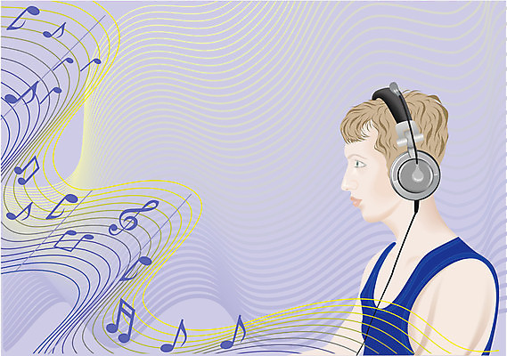 EPS 해외이미지 옷 남자 여유 음악 셔츠 일러스트 여름 헤드폰 역동적 스테레오 몽환 해외일러스트 계절 감정 음향기기 컨셉 상의 문화예술 사람 소리 파일형식 벡터 이미지허브