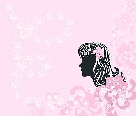 EPS 해외이미지 모델 라이프스타일 헤어스타일 꽃 실루엣 길 얼굴 분홍색 잎 일러스트 미술 물 여름 머리 봄 벚꽃 떨어짐 해외일러스트 자연요소 식물 계절 컬러 컨셉 문화예술 촬영기법 생활 신체부위 파일형식 벡터 이미지허브