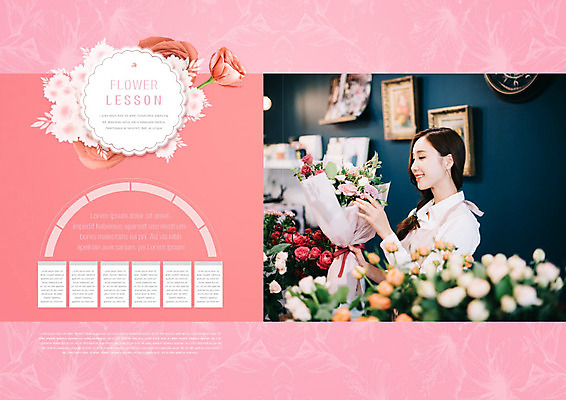 PSD 템플릿 표지디자인 북디자인 출판디자인 여자 꽃 내지 리플렛 분홍색 꽃다발 북커버 한명 사람 팜플렛 20대 성인 장미 앞치마 한국인 꽃꽂이 즐거움 레슨 플로리스트 여자만 성인여자한명만 이미지템플릿 식물 직업 1 감정 컬러 수업 동양인 청년 원예 여자한명만 성인여자만 파일형식